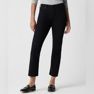 J Crew mid rise flare crop black jean in all-day stretch in black Size 27